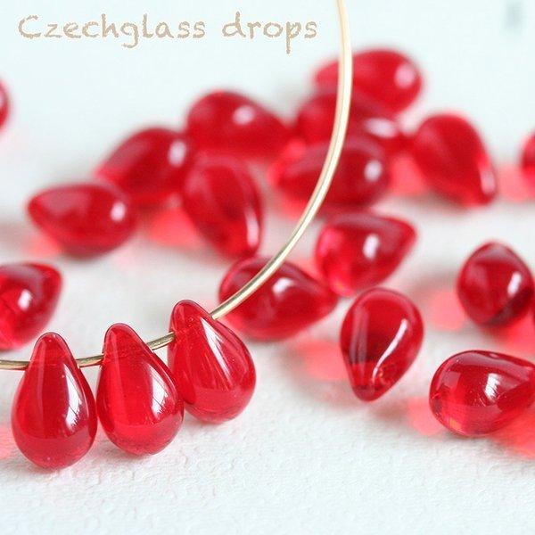 チェコガラスビーズ ドロップ 約9 6mm シャム 個 しずく チェコビーズ 手作りアクセサリー 材料 ビーズ パーツ 雫 シズク 赤 レッド 横穴 ピアス Be アクセサリーパーツ Komorebista 通販 Yahoo ショッピング
