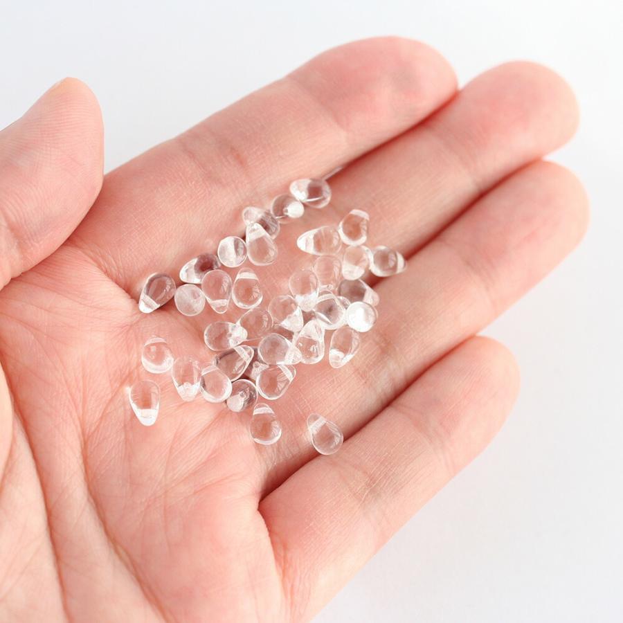 22粒ティアドロップビーズオリジナルブロッサムパープル&STビーズ　ピアス 22粒ティアドロップビーズオリジナルブロッサムパープル&2種ST