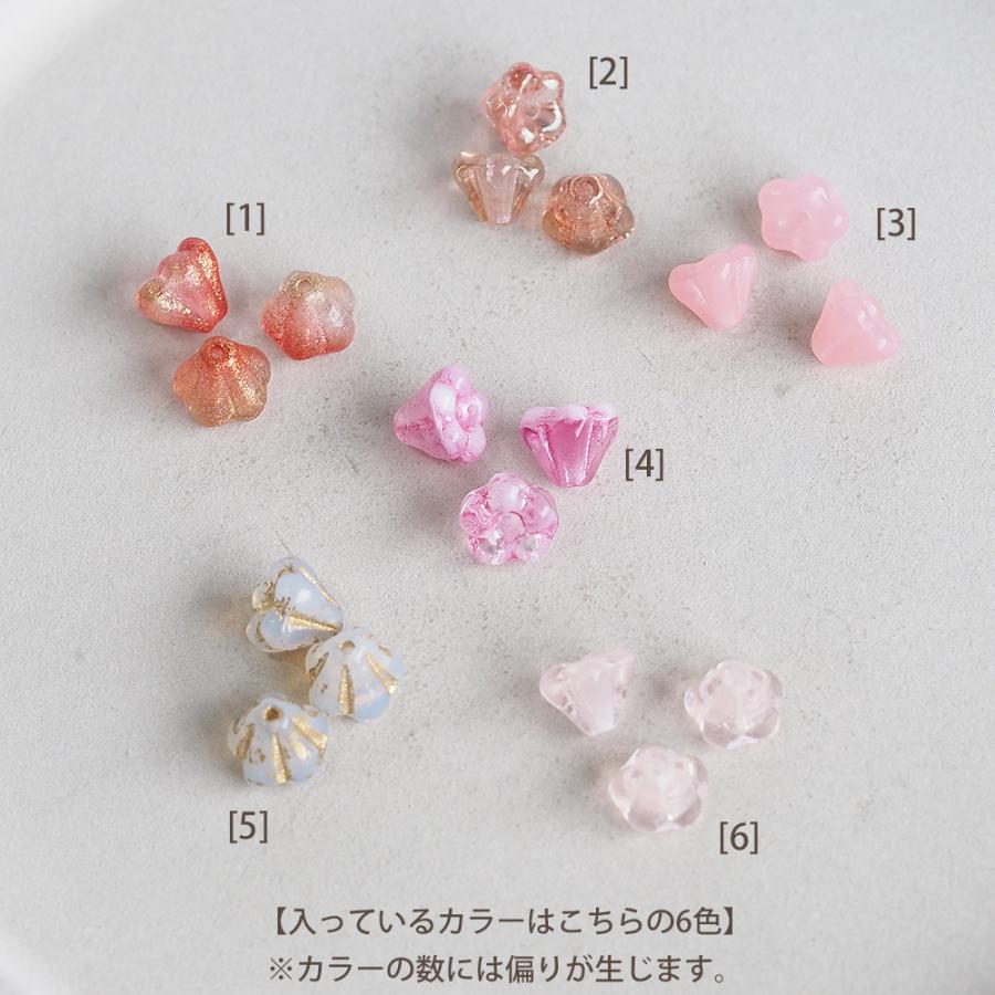 カラーミックスアソート チェコビーズ ベルフラワー 4×6mm 約100個
