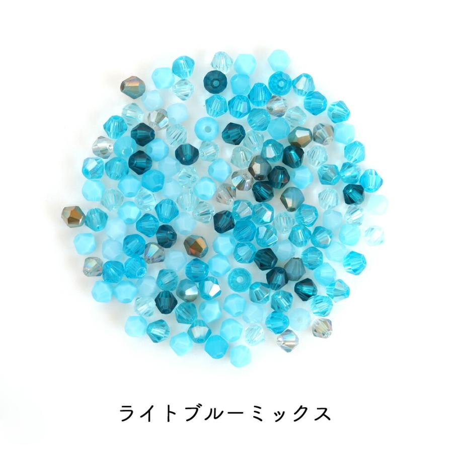 カットガラスビーズ ソロバンカット 4mm 10g 約130個 カラーミックス 