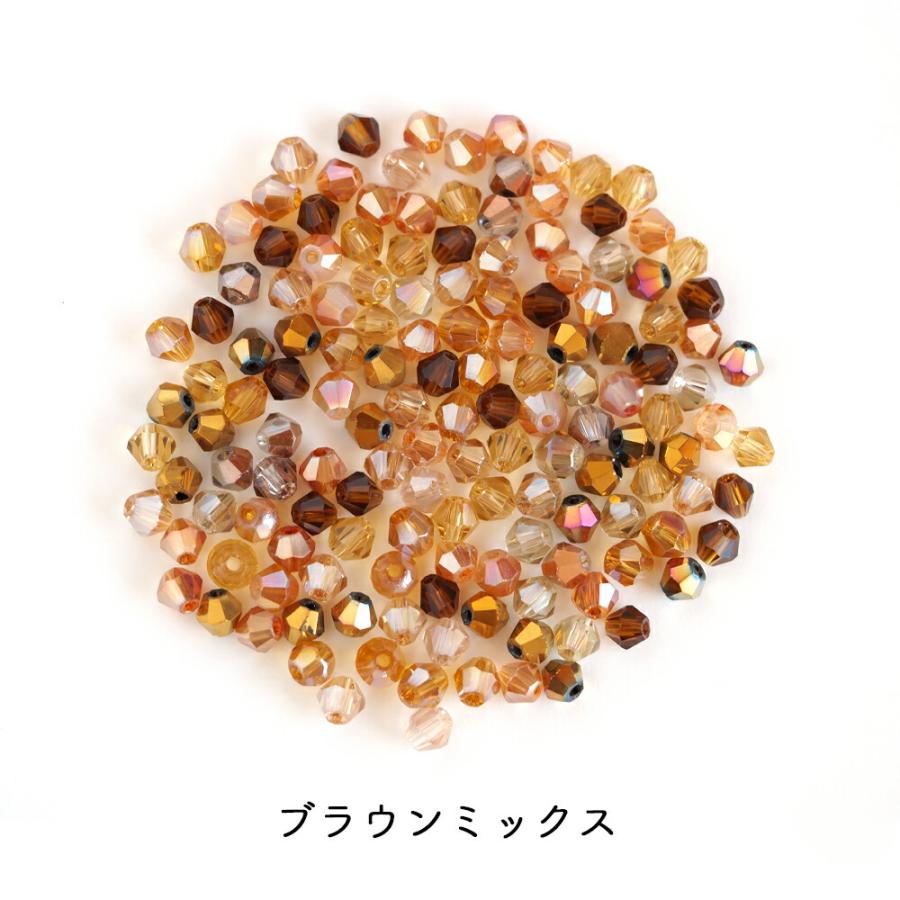 カットガラスビーズ ソロバンカット 4mm 10g 約130個 カラーミックス