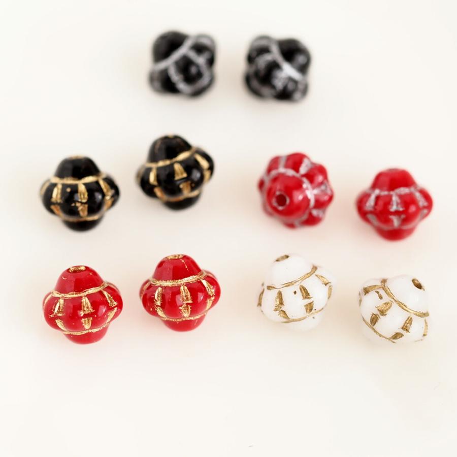 チェコビーズ UFO 6mm 約30個入り 全5色 ガラスビーズ チェコガラス