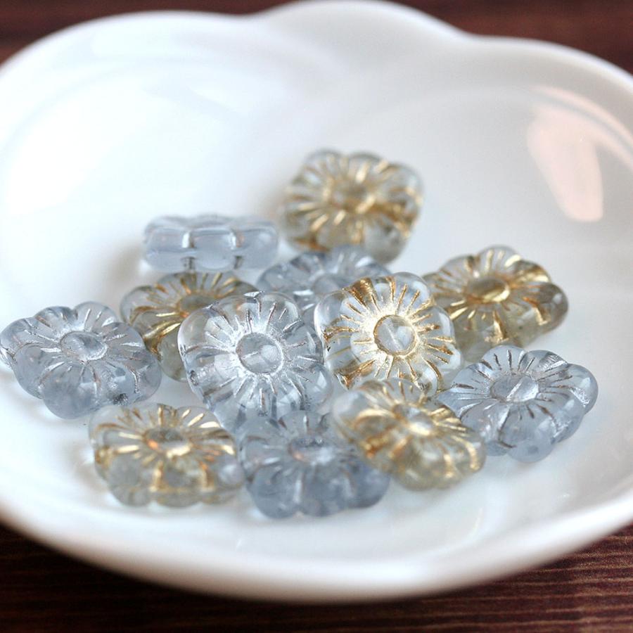 チェコビーズ スクエアフラワー 10mm 6個 チェコガラス