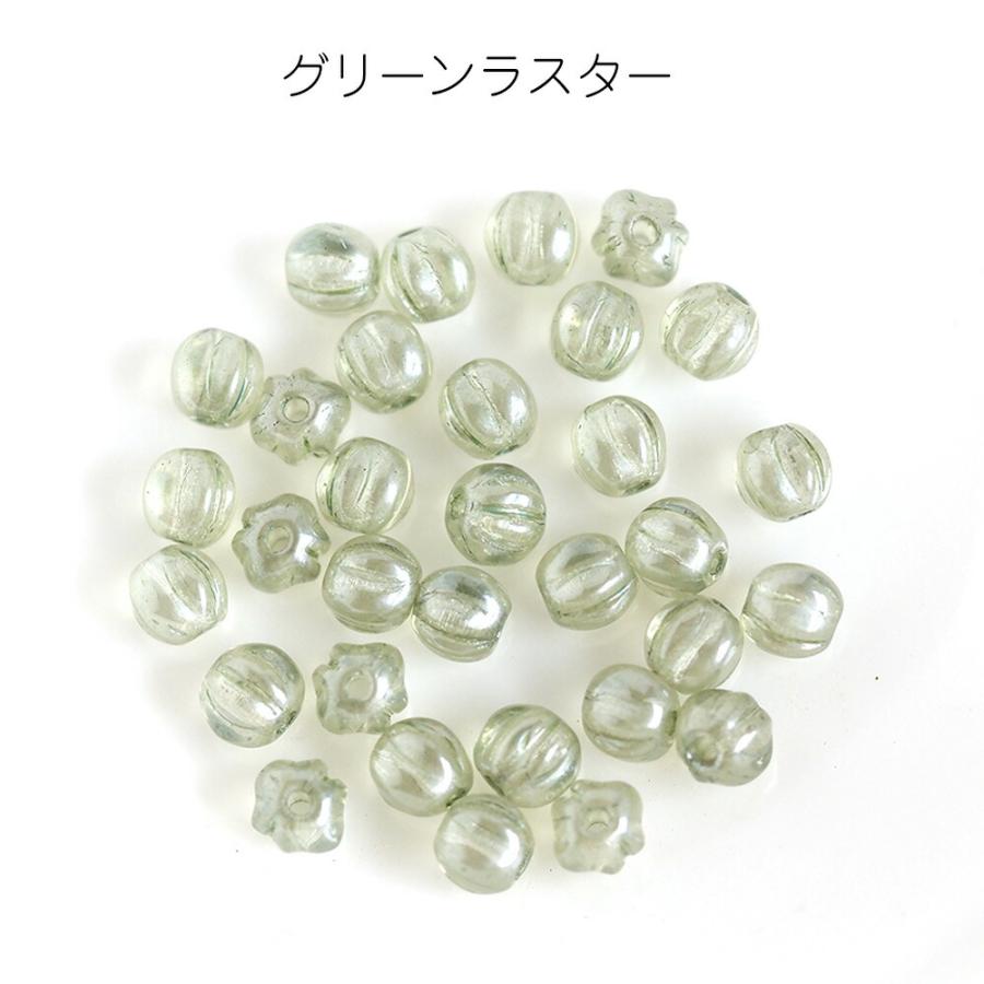 チェコビーズ メロンビーズ 4mm 約30個 チェコガラス 手作り