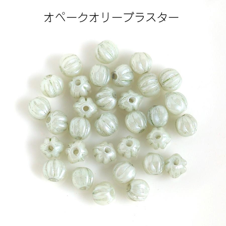 チェコビーズ メロンビーズ 4mm 約30個 チェコガラス アクセサリー