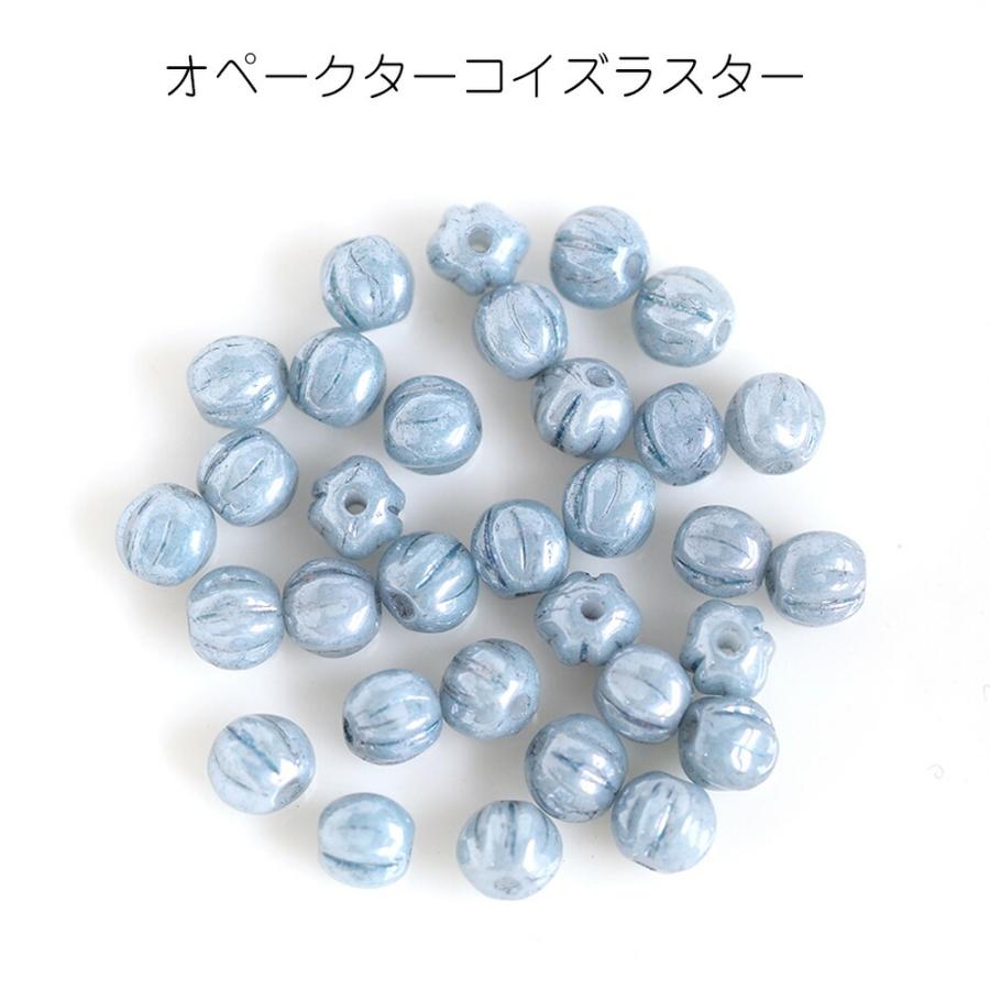 チェコビーズ メロンビーズ 4mm 約30個 チェコガラス アクセサリー 