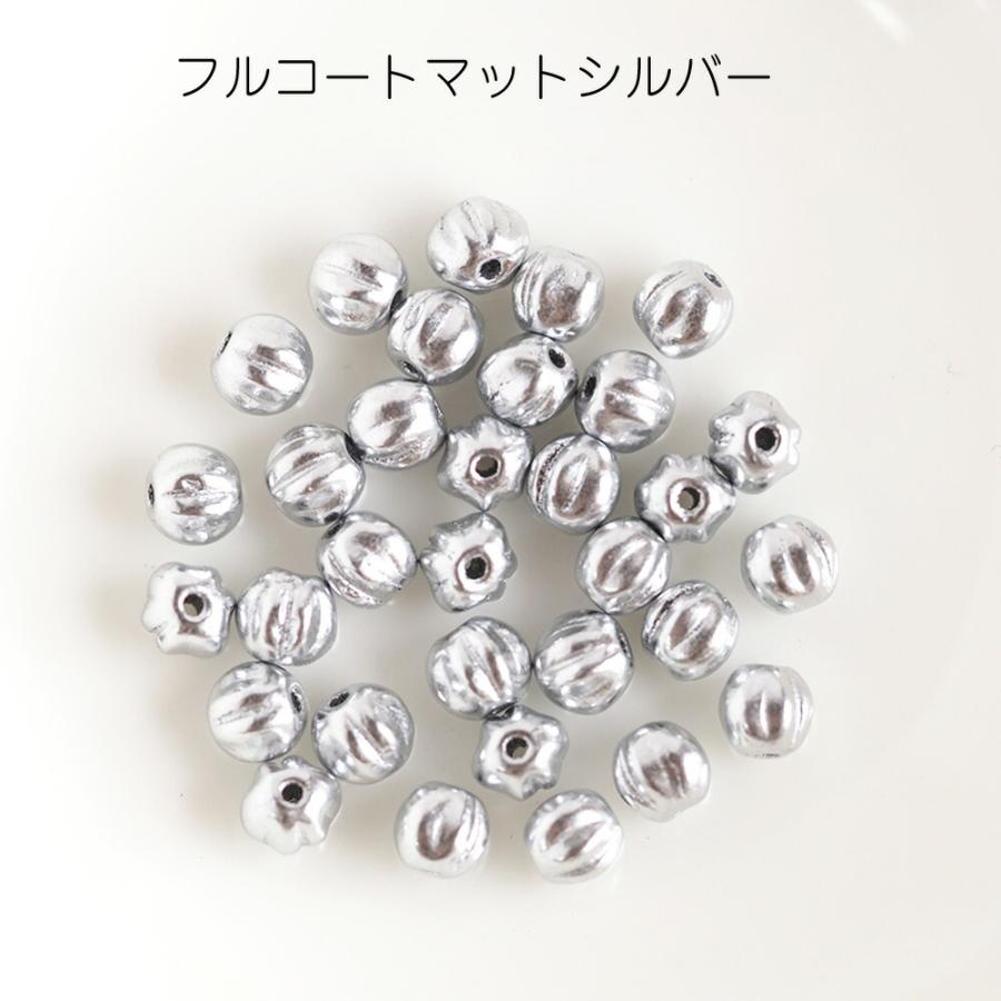 チェコビーズ メロンビーズ 4mm 約30個 チェコガラス アクセサリー