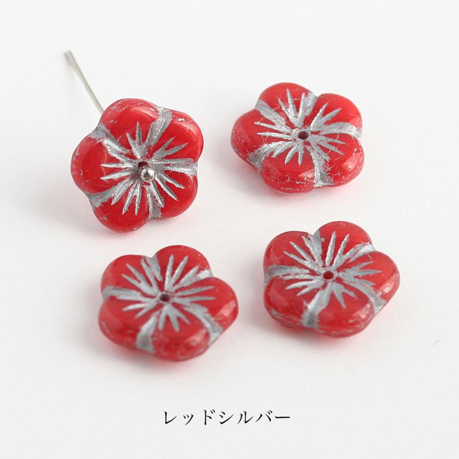 チェコビーズ フラワー 14mm 4個入り 花 チェコガラス ビーズ 