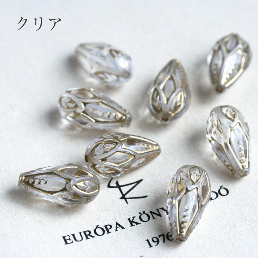 ゴールド模様のドロップアクリルビーズ 20×11mm 8個 アクセサリー