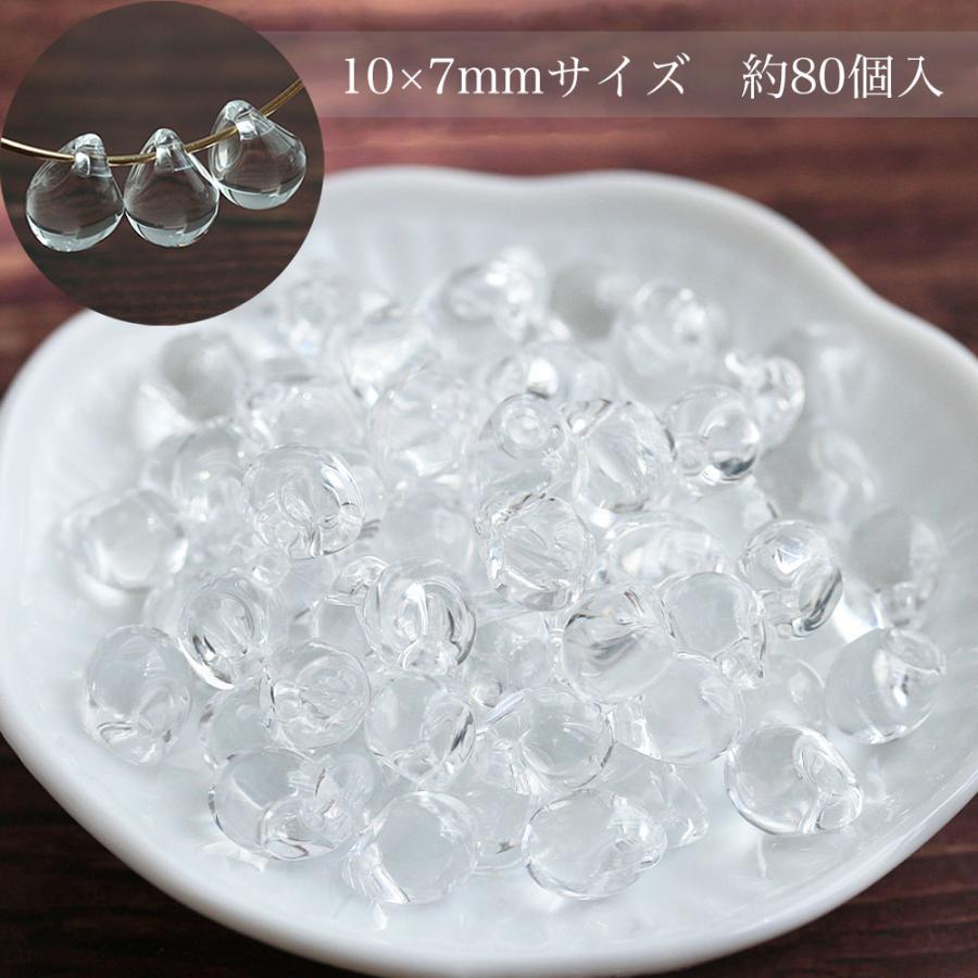 クリアドロップアクリルビーズ 約8mm10mm 15mm 18mm 10-120個 透明