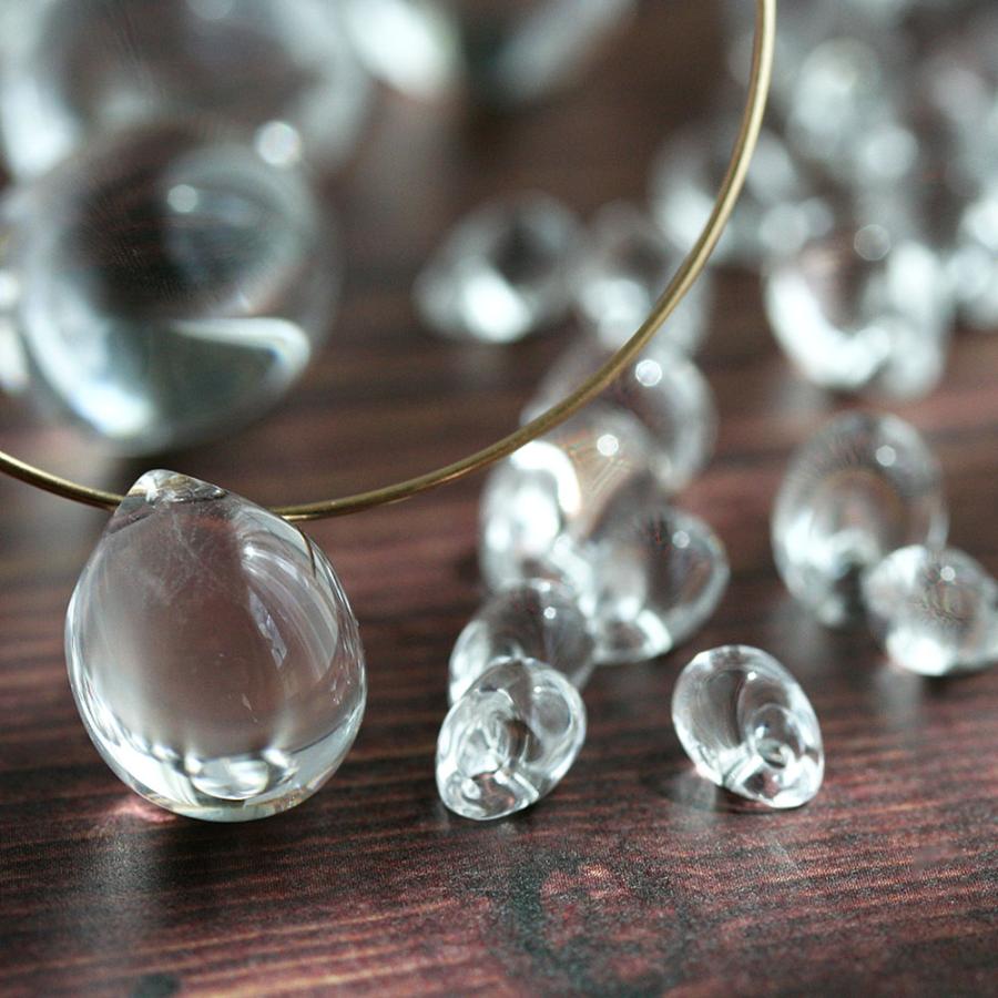 クリアドロップアクリルビーズ 約8mm10mm 15mm 18mm 10-120個 透明
