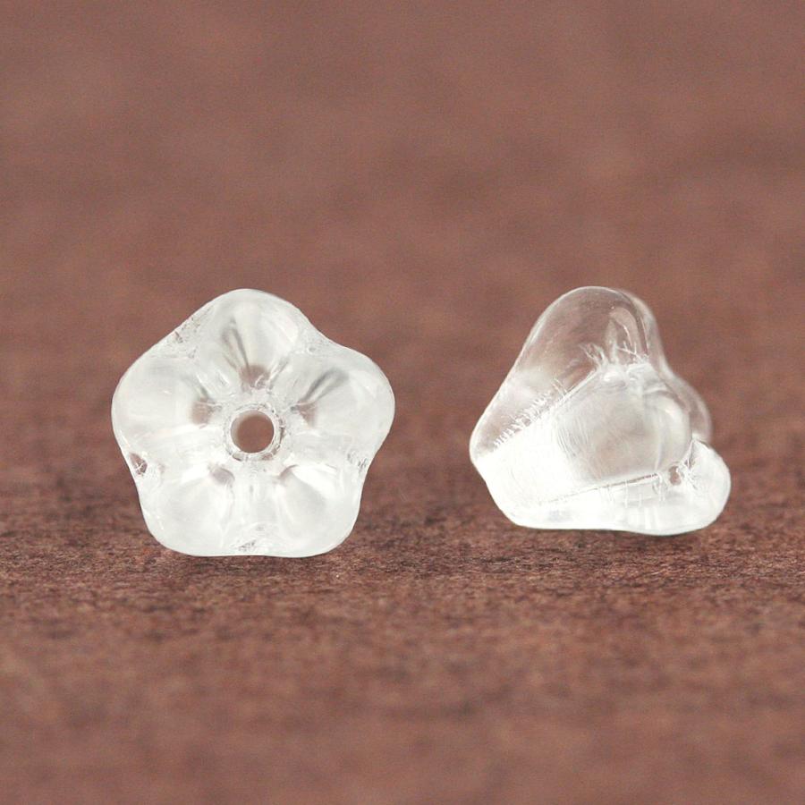 チェコビーズ ベルフラワー 4×6mm クリスタル 20個 お花 クリア