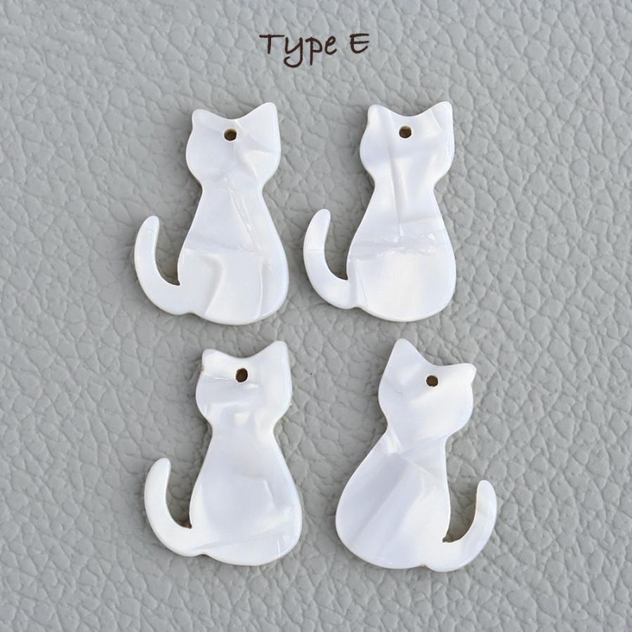 アクリル猫パーツ 4個 猫 ネコ ねこ 動物 チャーム 樹脂 手作り