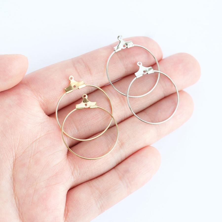 アクセサリーパーツ 25mmワイヤーフープチャーム ワイヤー線径約0.8mm