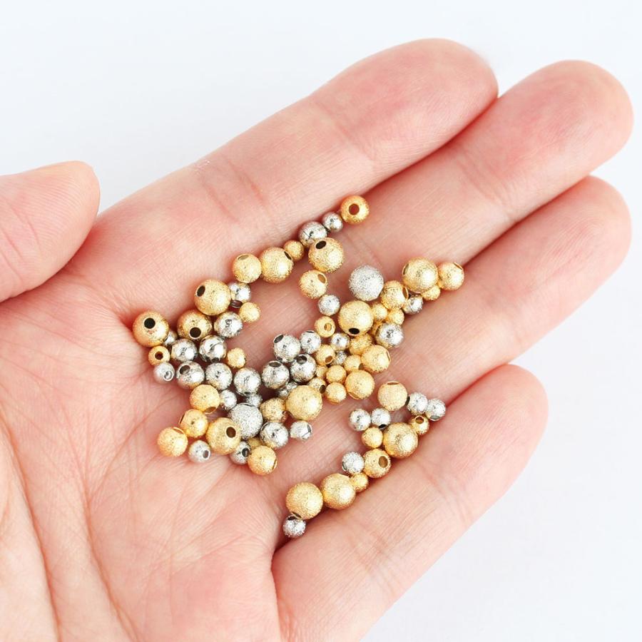 アクセサリーパーツ スターダストボールビーズ 3mm 4mm 5mm ゴールド