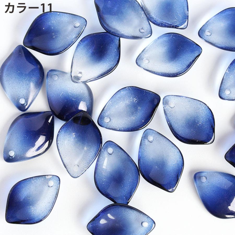 ガラス花びらパーツ No.1 20個 全17色 フラワー ペタル 花 手芸