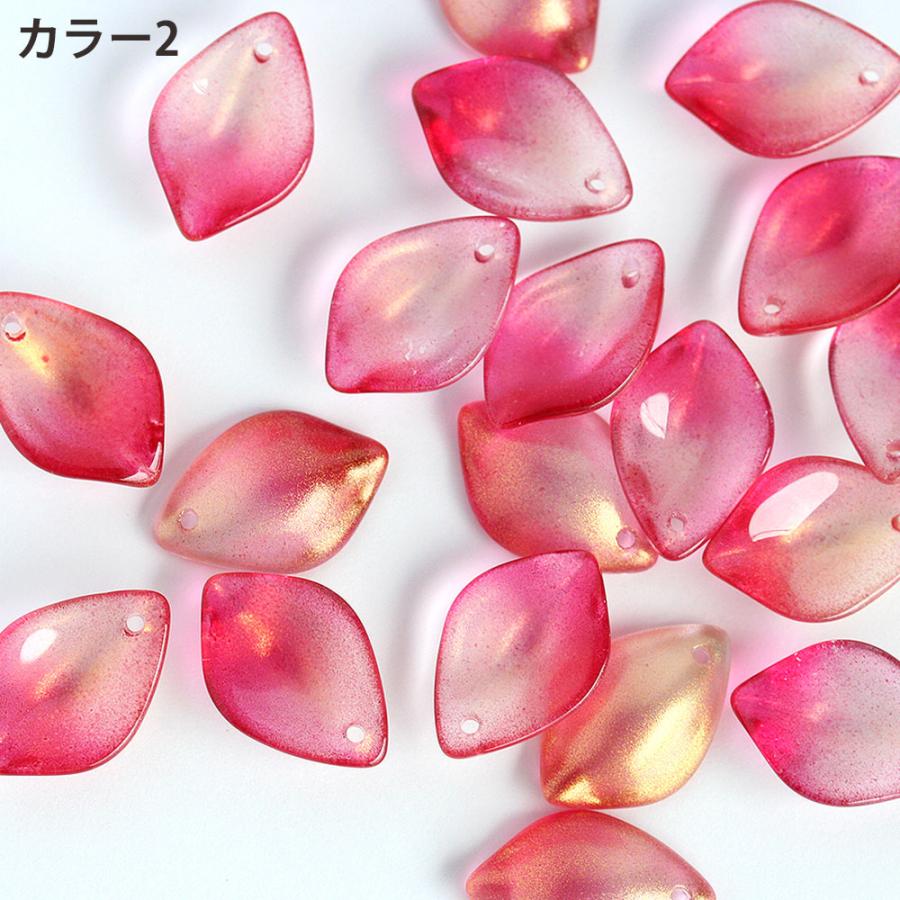 【新色カラー追加】ガラス花びらパーツ No.1 20個 全17色 フラワー ペタル 花 手芸 アクセサリーパーツ ハンドメイドパーツ 材料 素材 ビーズ ピアス 手作り｜komorebista｜21