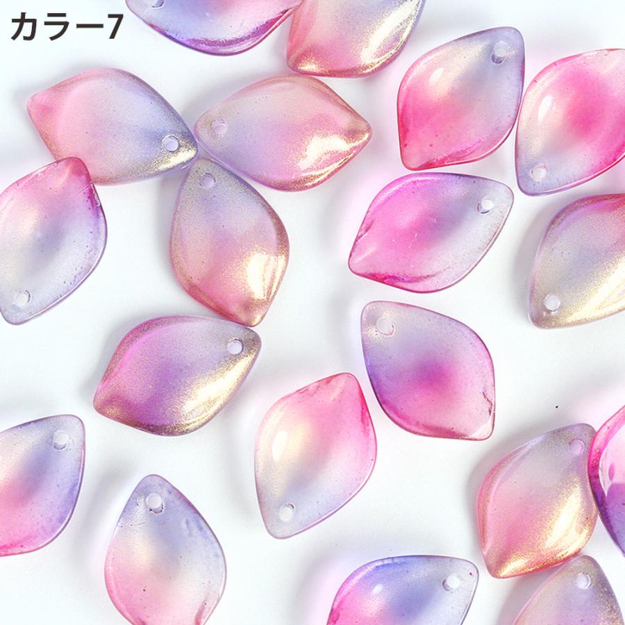 ガラス花びらパーツ No.1 20個 全17色 フラワー ペタル 花 手芸