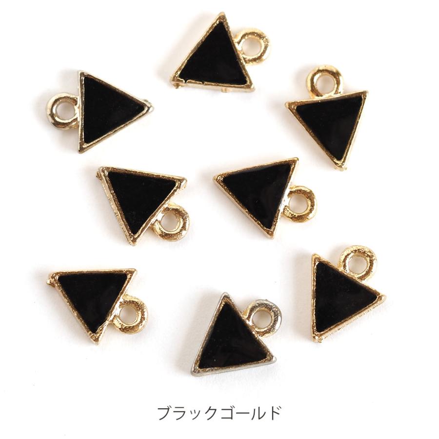 モザイク三角×ウェーブスティック♡ゴールド ハンドメイド イヤリング アクセサリーパーツ エポ付き三角チャーム 8個 さんかく 手芸 手作り