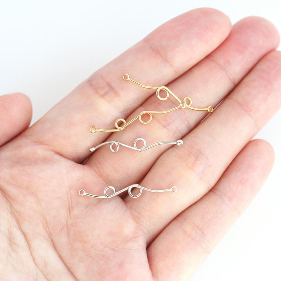 アクセサリーパーツ 歪なくるくるスティックつなぎパーツ ゴールド