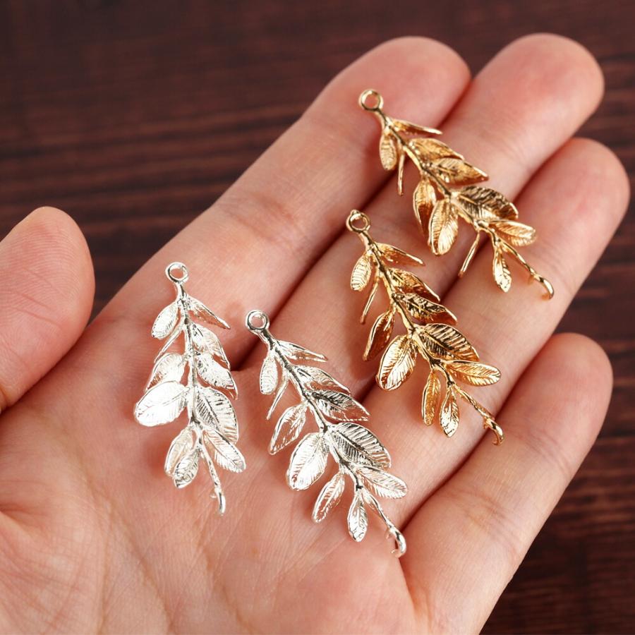 アクセサリーパーツ リーフつなぎパーツ No.4 ゴールド ホワイト