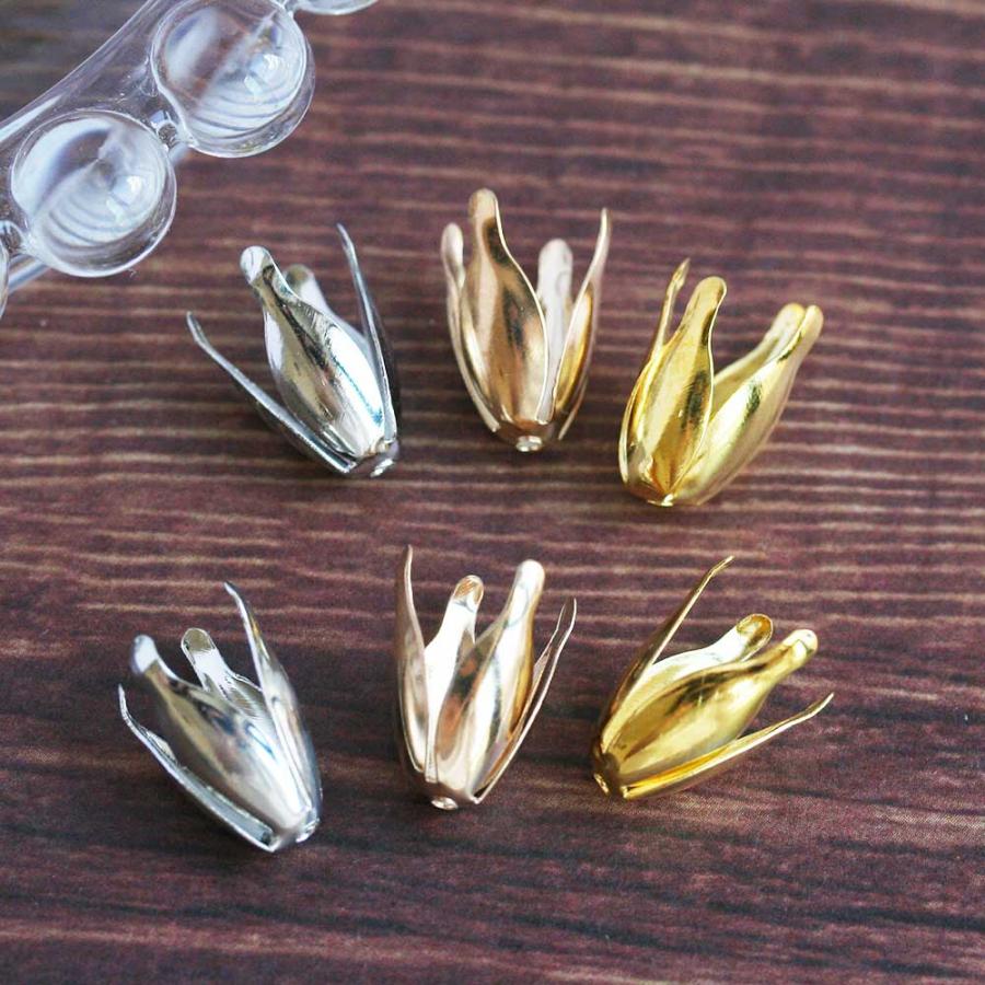 フラワーキャップ 4花弁 ゴールド シルバー KCゴールド 20個 