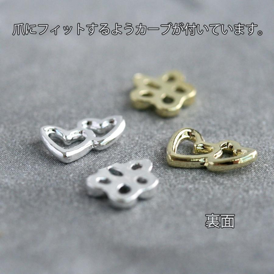 ネイルパーツ 透かしハート 透かしフラワー カーブ付き ゴールド