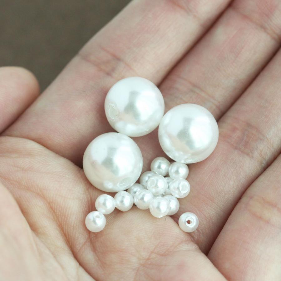 樹脂パール ホワイト 4mm 12mm パールビーズ アクリルパール