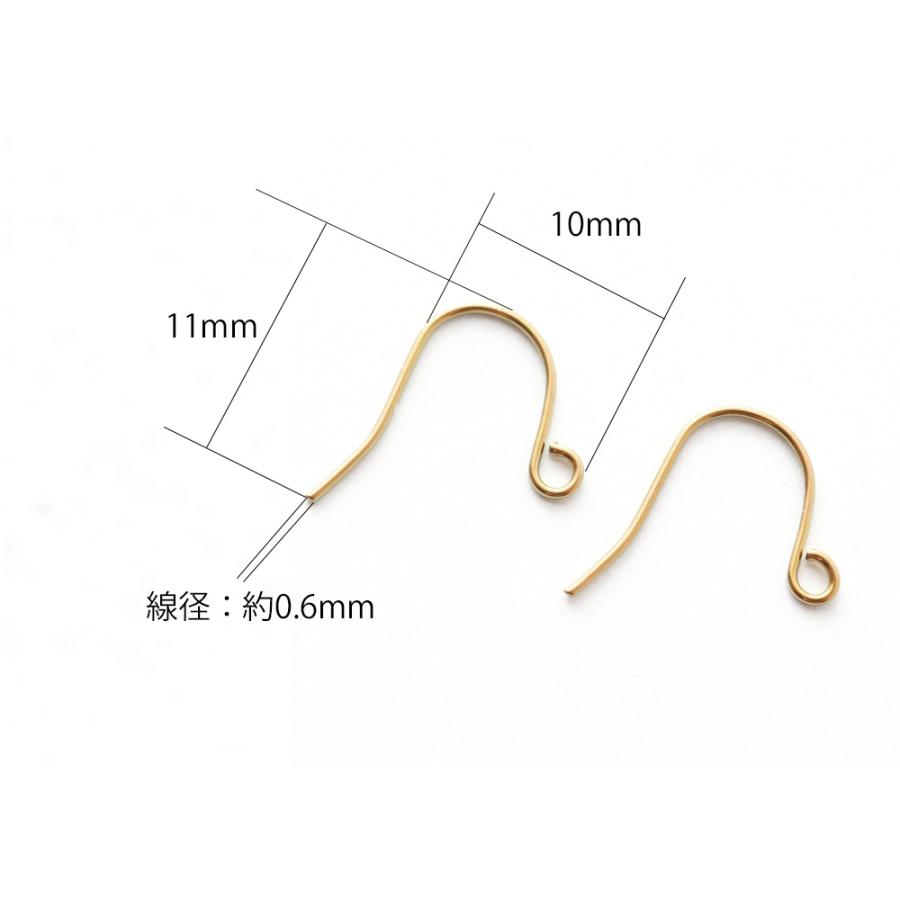 チタンピアスフック ピアス金具 ピアスパーツ 金属アレルギー対応