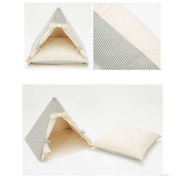 お取り寄せ ペット用テント 犬小屋 夏 春 ペットハウス ティーピーテント ペットテント クッション付き ベッド ペットベッド お昼寝 ペット用品 テント ティピー 犬 猫 Shipsctc Org