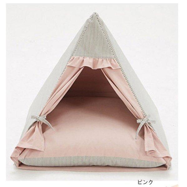 お取り寄せ ペット用テント 犬小屋 夏 春 ペットハウス ティーピーテント ペットテント クッション付き ベッド ペットベッド お昼寝 ペット用品 テント ティピー 犬 猫 Shipsctc Org