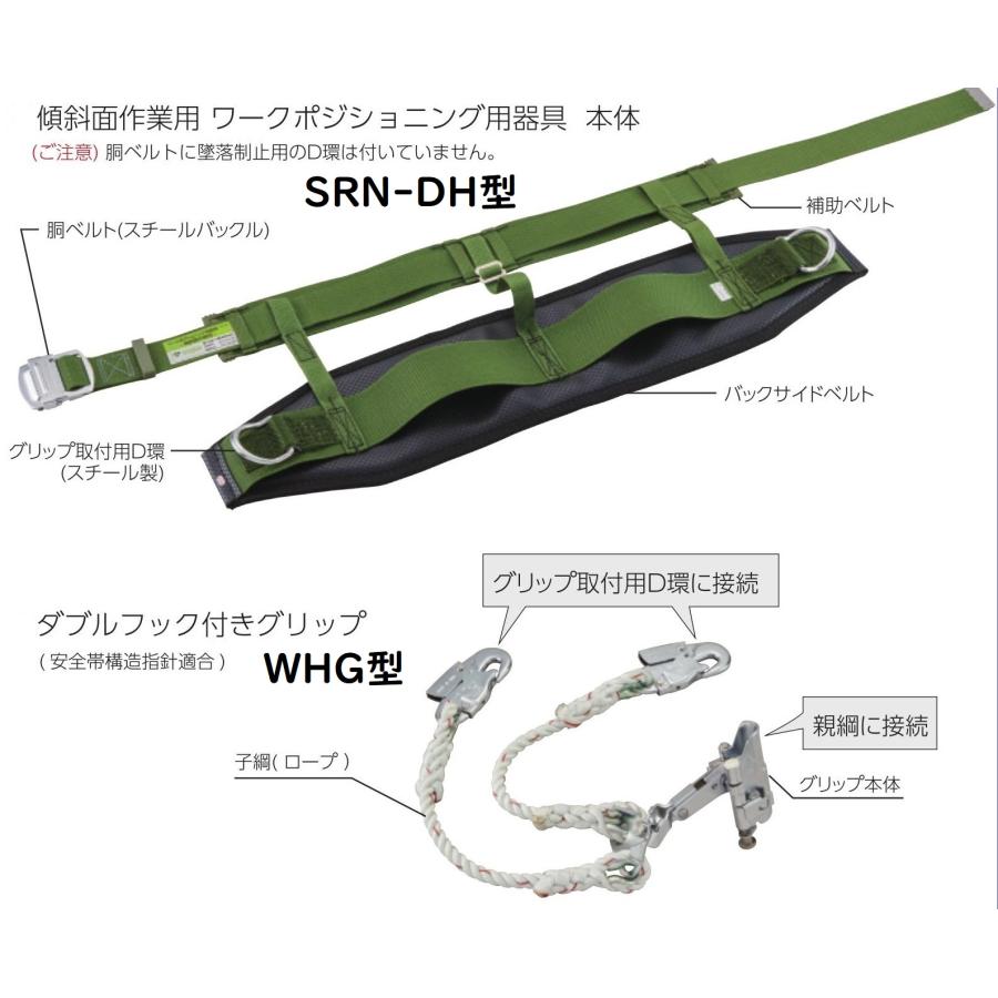 タイタン 傾斜面作業用ハーネス FDN-SRN-L型(Lサイズ) 3点セット [新 