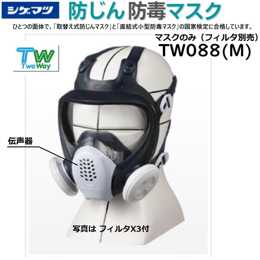 シゲマツ 取替え式防じんマスク・直結式小型防毒マスク TW088(M シゲマツ 取替え式防じんマスク・直結式小型防毒マスク TW088(M