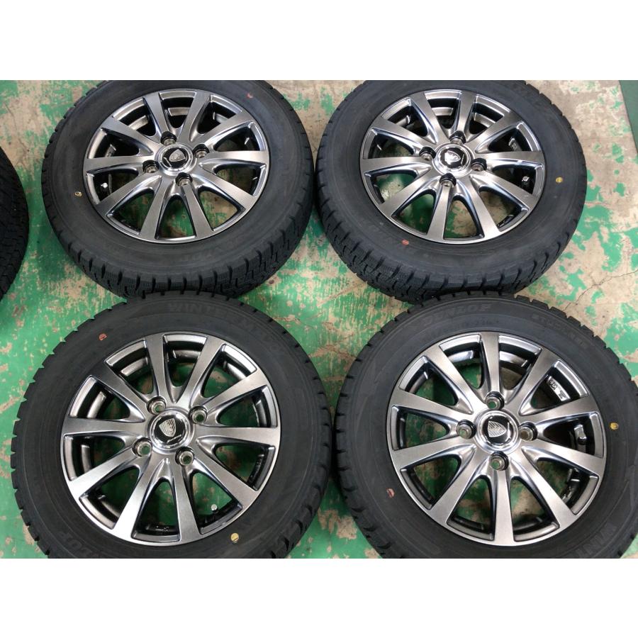 155-65R13ダンロップスタッドレス ホイールセット山あり ダンロップ スタッドレスタイヤ ホイール付き ダンロップスタッドレス