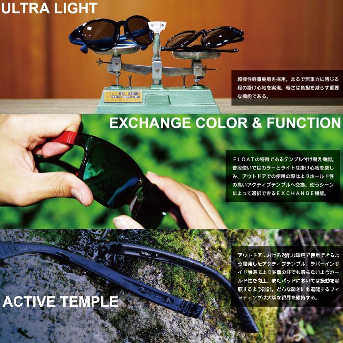 フロート VEGA BLACK+ACTIVE TEMPLE BLACK FLOAT012 偏光サングラス