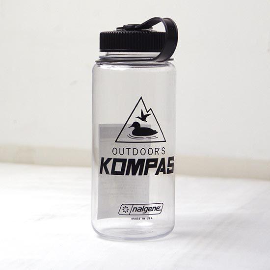 ナルゲン ナルゲンボトル　0.5L KOMPASロゴ クリア NGKOMPAS01 カラーボトル広口0.5L トライタンボトル BPA-FREE 500mlボトル｜kompas