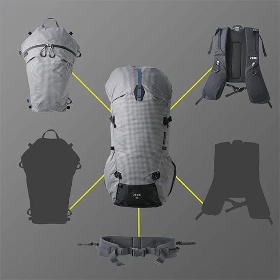 パーゴワークス ゼン45 pworksHP503 リュック ZENN45 ザック ハイキング トレッキングザック 登山 | PAAGO WORKS | 02