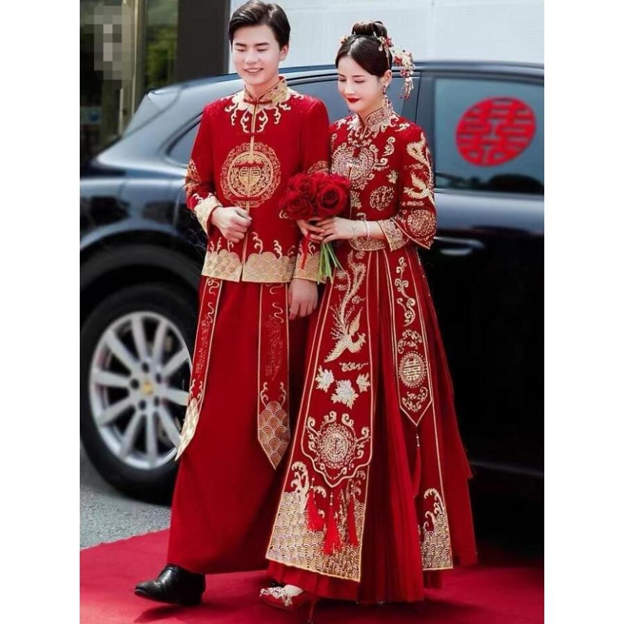 チャイナ風 花嫁衣装 レディース メンズ 中国風ウエディング チャイナ風 花嫁衣装 レディース メンズ 中国風ウエディング