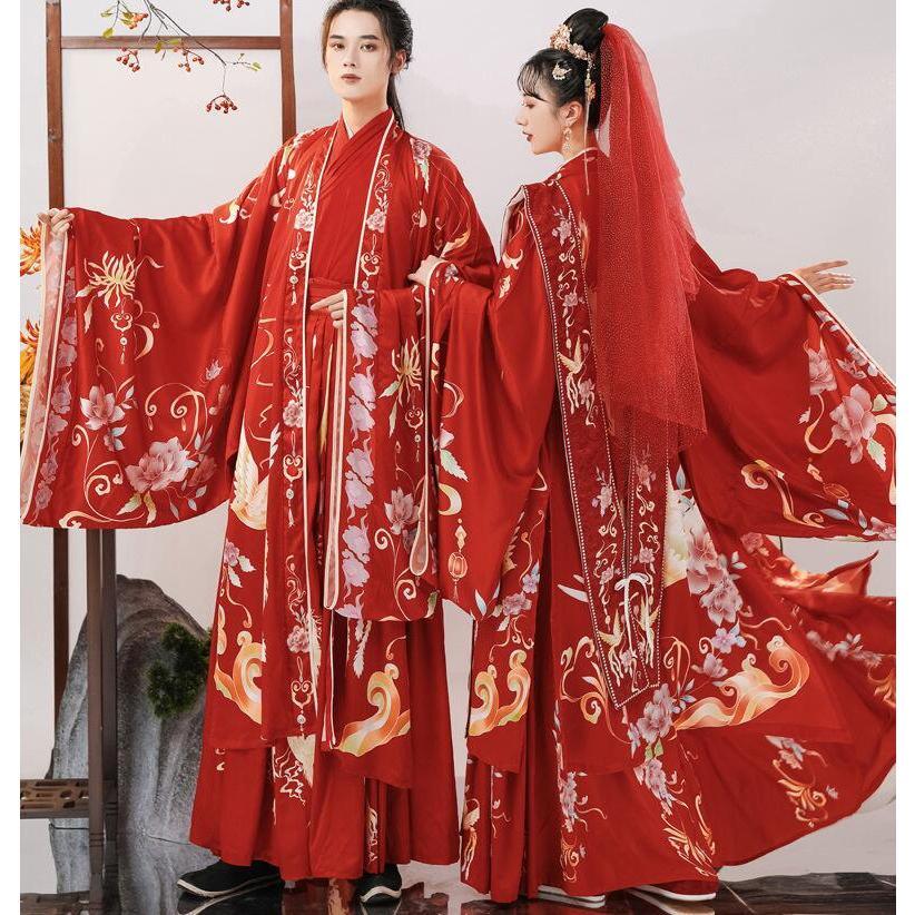 中華コスプレ衣装 華流 古代 ウエディングドレス 新郎 新婦 中国古代