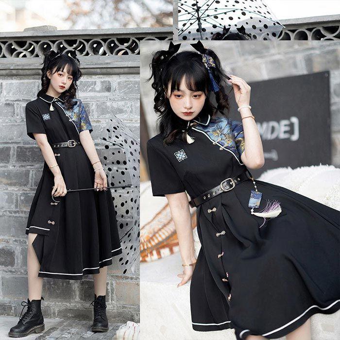 レディースワンピース チャイナ風 半袖 漢服 コスプレ衣装 ハロウイン