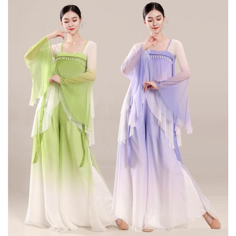古典ダンス衣装 グラデーション 漢風 3点セット ステージ衣装 古風
