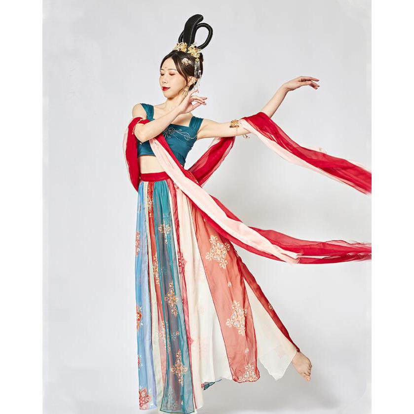 中華古典舞踊ダンス衣装4点セット 6点セット 中華 敦煌 飛天 中華古典舞踊ダンス衣装4点セット 6点セット 中華 敦煌 飛天