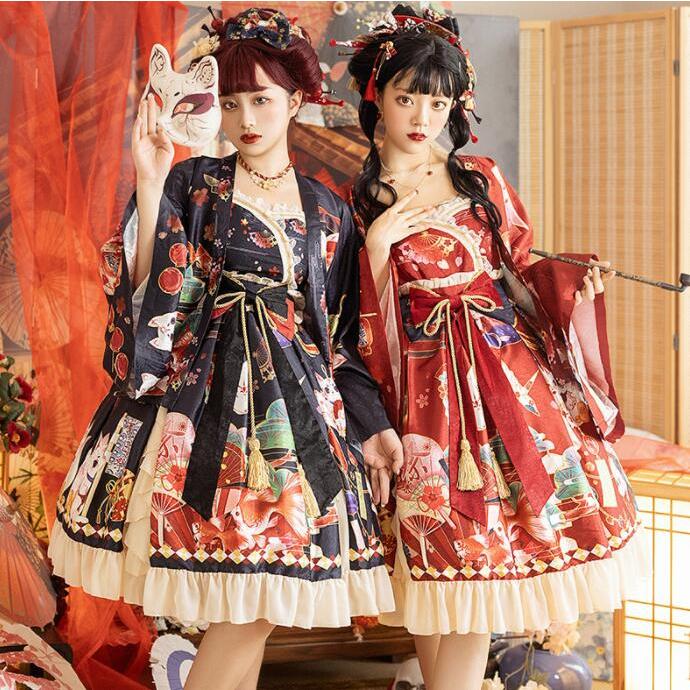ジャンパースカート 着物 ロリータワンピース ロリータ服 ハロウィン 