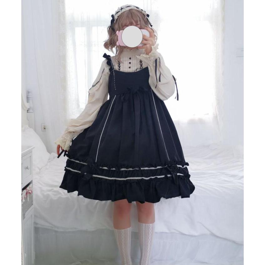 ロリータメイドキャミワンピ 黒系ゴスロリワンピース 萌え萌え ロリータメイドキャミワンピ 黒系ゴスロリワンピース 萌え萌え