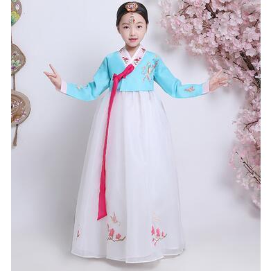 新品☆韓国最新チマチョゴリ 韓服 白×キラキラブルー 新品☆韓国最新チマチョゴリ 韓服 白×キラキラブルー