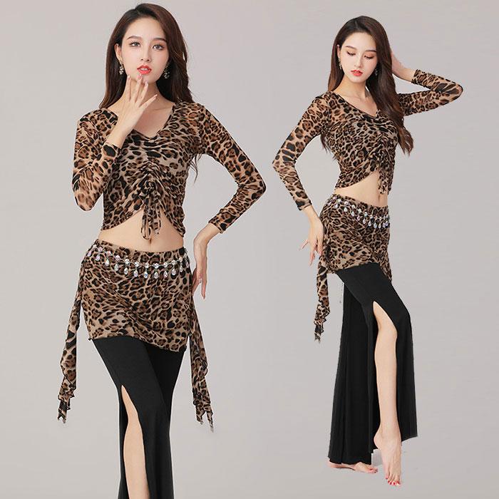 ベリーダンス 衣装 セットアップ レッスン着 ひょう柄 ヒョウ柄