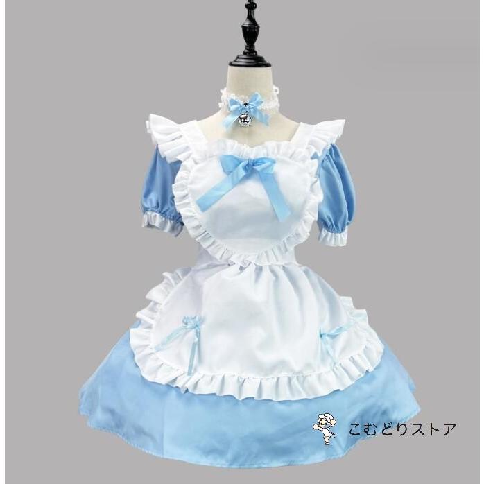 半袖 メイド服メイドロリータ ワンピース メイド喫茶 cosplay メイド cos 可愛い ロリータワンピース ハロウィン コスチューム スカラップ 文化祭 学園祭 変身仮｜komudoristore｜05