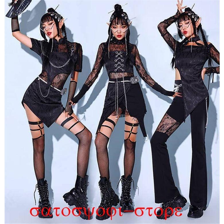 韓国 ダンス衣装 大人 セットアップ ヒップホップ レディース 黒 韓国 ダンス衣装 大人 セットアップ ヒップホップ レディース 黒