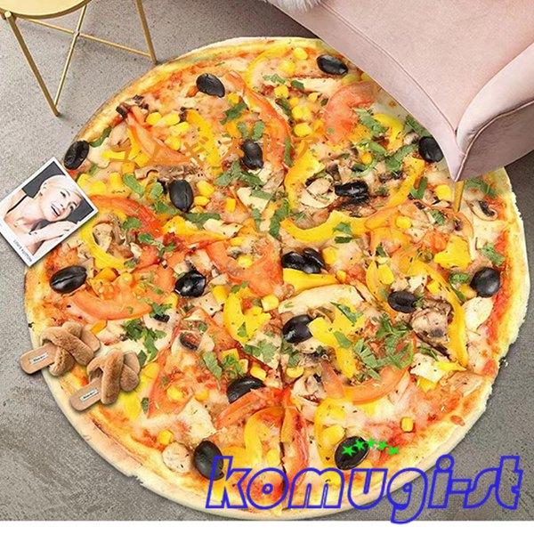 デスクマット おもしろ ピザ柄 ゲーミングカーペット 本物みたい pizzaフロアマット ラウンド 大判 床保護ラグ 敷物 個性的 軽量｜komugi-st｜20