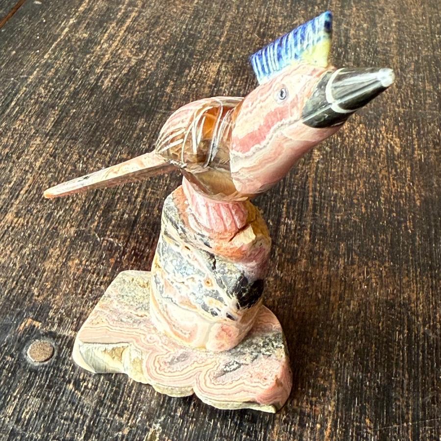 インカローズ 天然石 パワーストーン ロードクロサイト 原石 彫刻 鳥 置物 送料無料 インテリア 人気 誕生石 7月 かわいい ギフト プレゼント 554 |  | 03